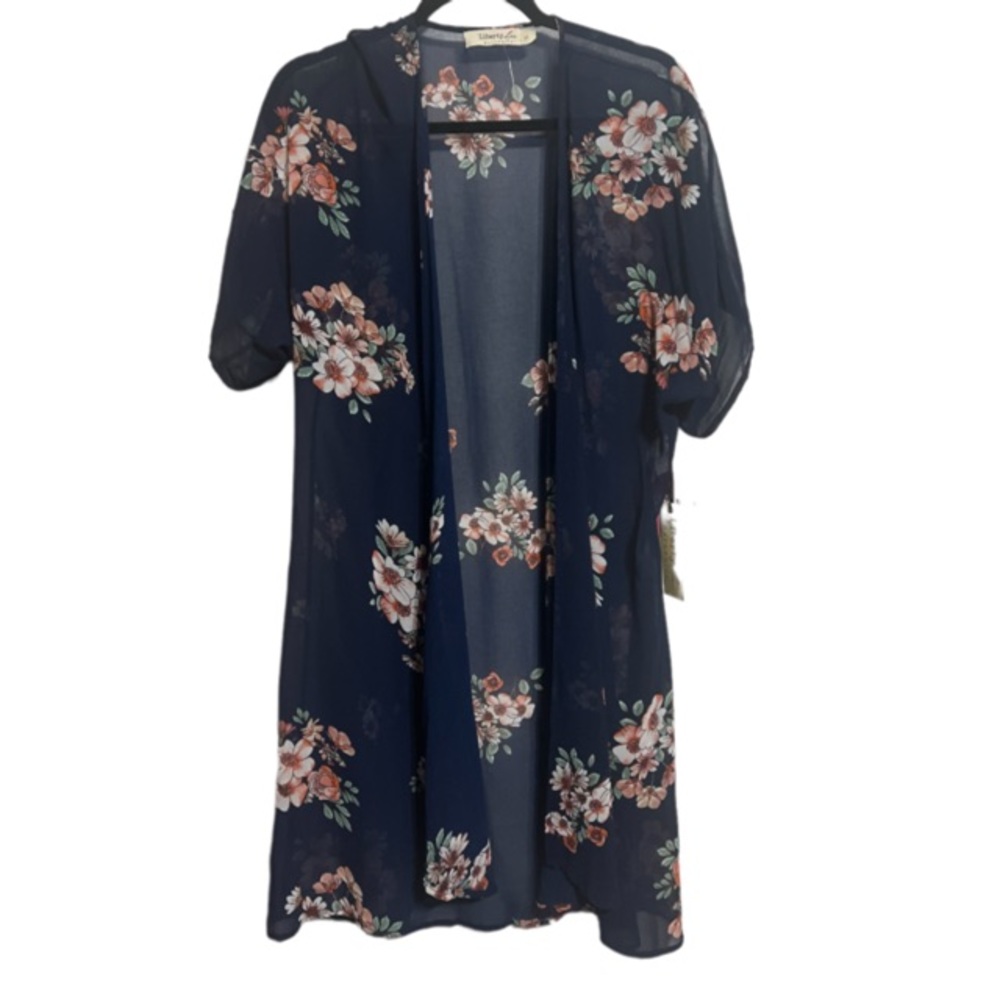 NWT Liberty Love Maternity Navy With Roses Cover up L